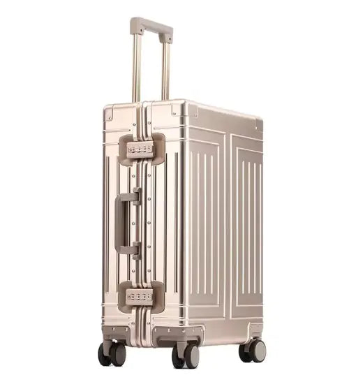 All-Aluminum Rolling Travel Suitcase High-Quality Men's Luggage