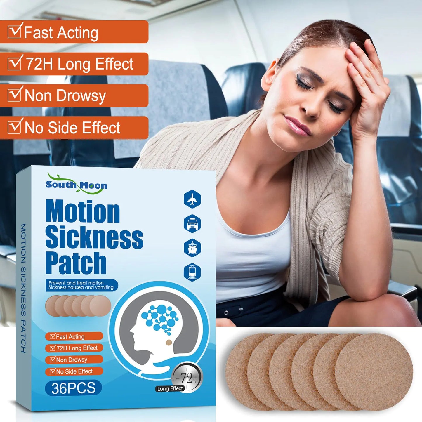 Motion Sickness Relief Patches (36 PCS)