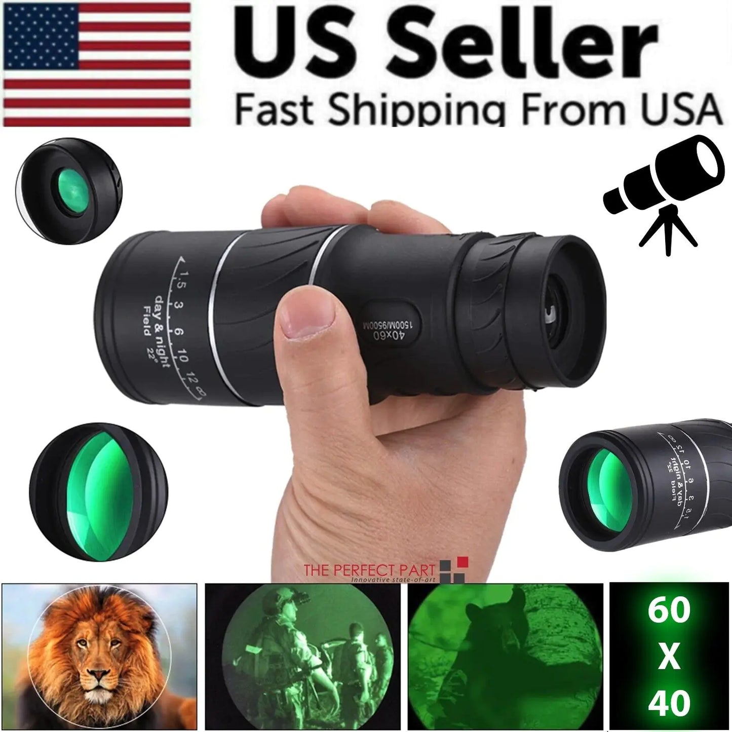 Monocular Binoculars With Night Vision - Waterproof