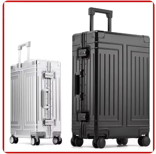 All-Aluminum Rolling Travel Suitcase High-Quality Men's Luggage