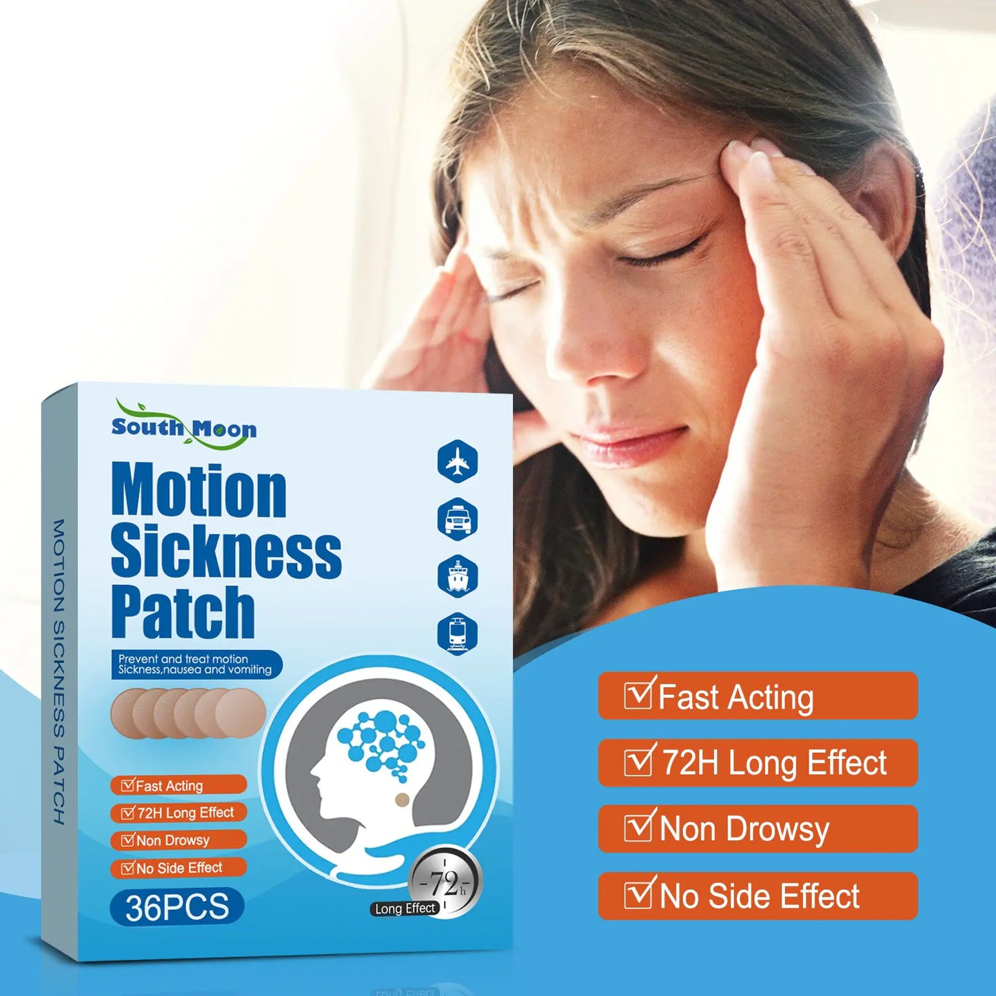 Motion Sickness Relief Patches (36 PCS)