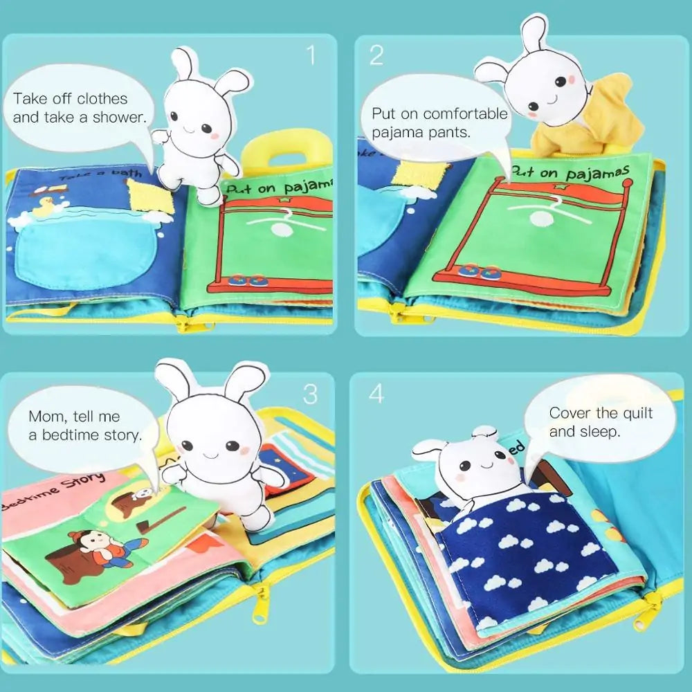 Beiens 3D Soft Cloth Baby Books: Animal and Vehicle Themes, Montessori Educational Toys for Toddler Development