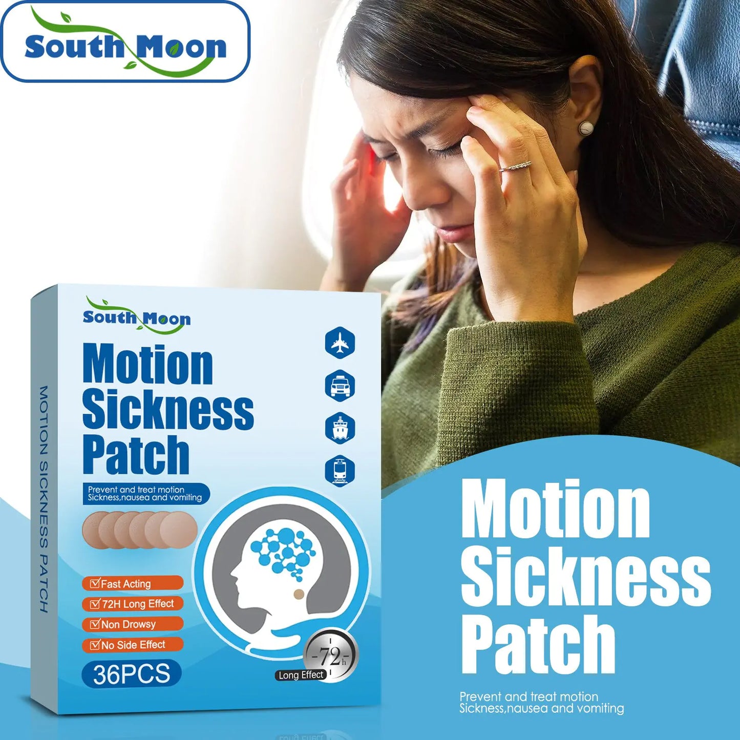 Motion Sickness Relief Patches (36 PCS)